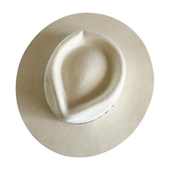 Lack of Color Beverly Ivory 100% Wool Wide Brimmed Fedora Hat Size Small NWT - Picture 3 of 7